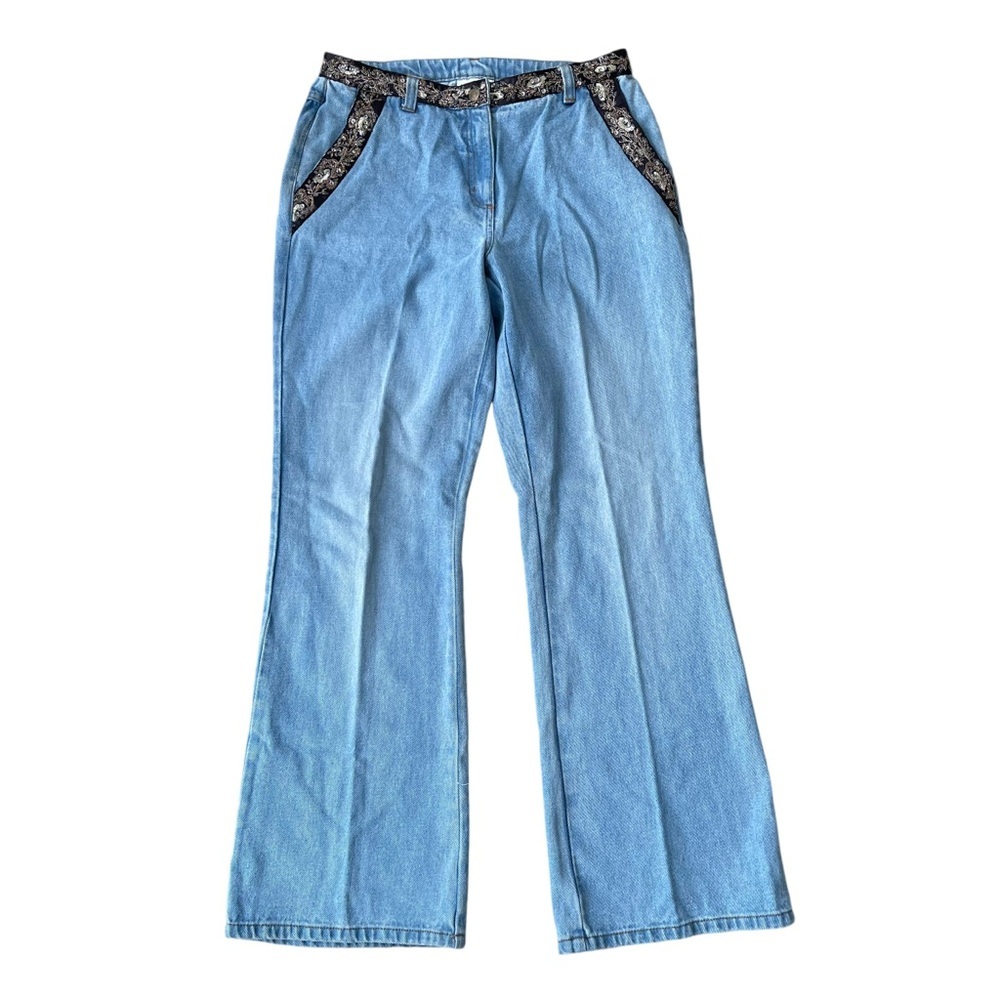 Vintage Jeanology Women’s Light Wash Floral Embroidered Bootcut Jeans